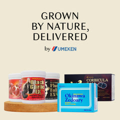 Product shot of the Umeken Black Garlic EX tub