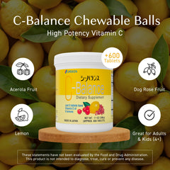 Close-up of lemon-flavored C-Balance chewables
