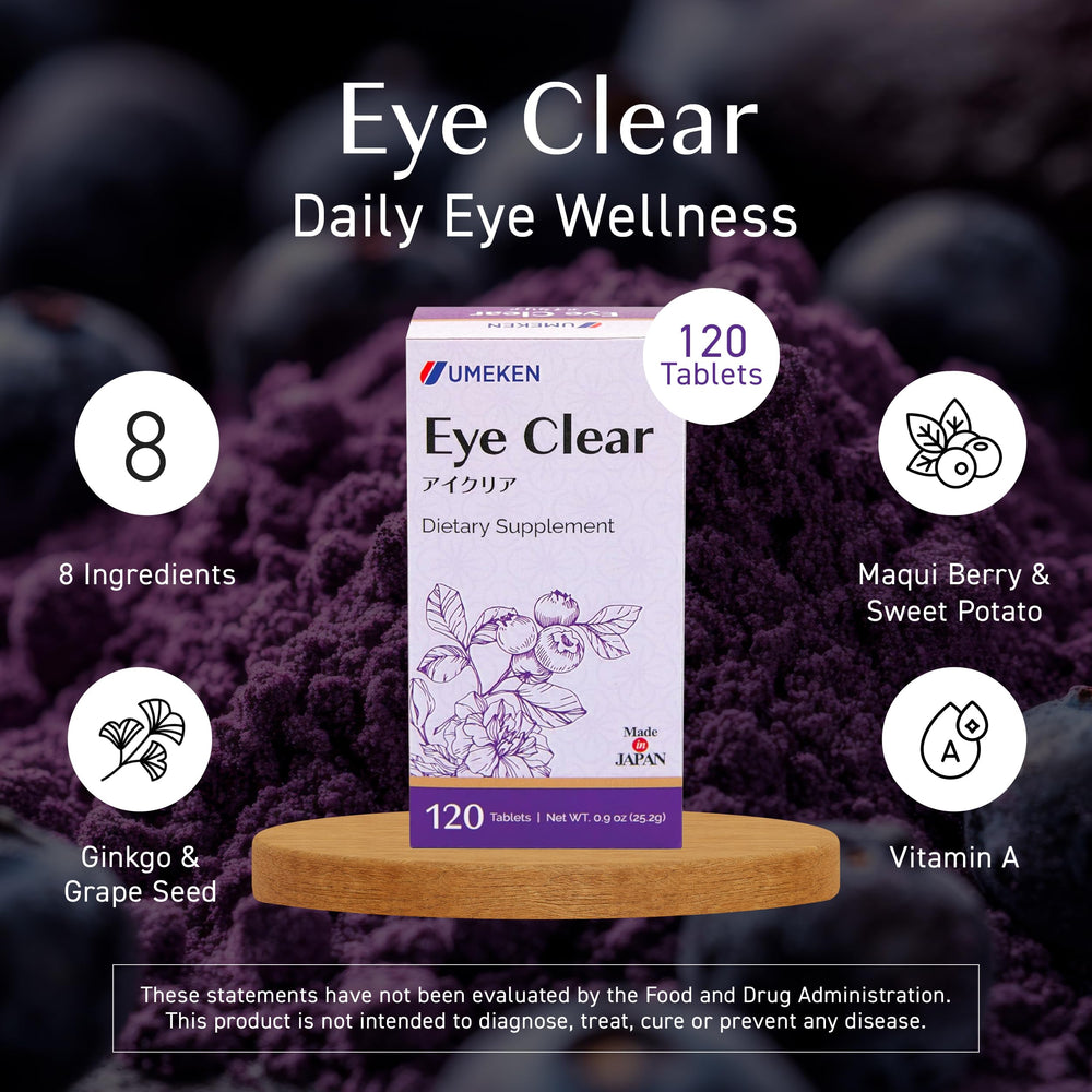 Close-up of Umeken Eye Clear capsules/tablets