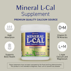 Umeken Mineral L-Cal Calcium with Vitamin D3 bottle front (360g, 3,600 balls)