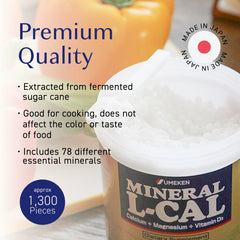 Ingredients and minerals in Umeken Mineral L-Calcium with Vitamin D3