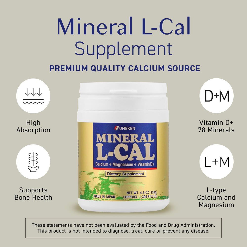 Umeken Mineral L-Calcium with Vitamin D3 package – 2-month supply