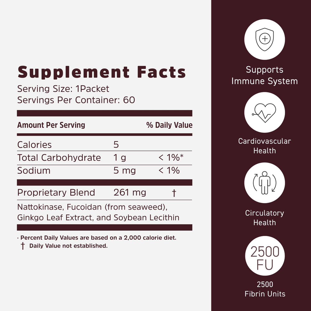 Single dosage packet with water for Umeken Nattokinase Plus Fucoidan