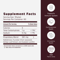 Single dosage packet with water for Umeken Nattokinase Plus Fucoidan