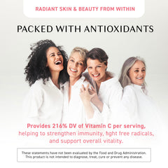 Label showing pomegranate extract, melon placenta, lipoic acid, ceramide and cranberry