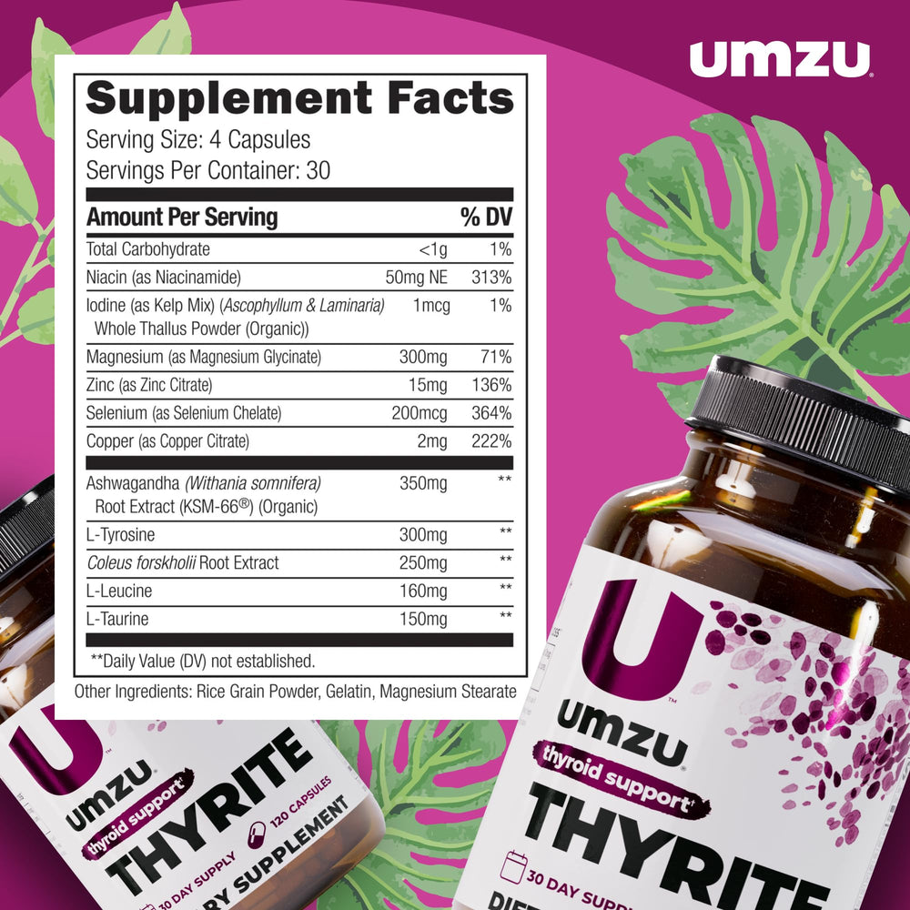 Bottle of UMZU Thyrite 120 capsules