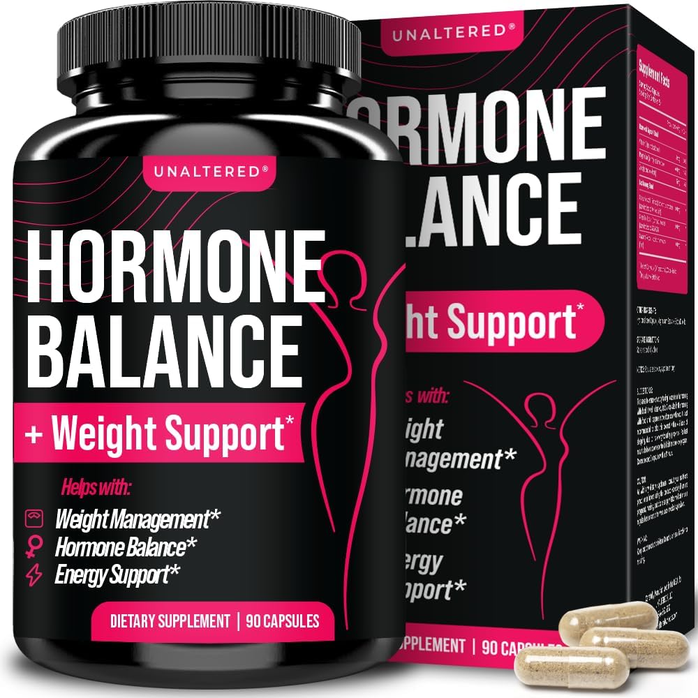 Front view of UNALTERED Hormone Balance for Women bottle with 90 vegan capsules
