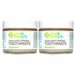Uncle Harry's Spearmint Remineralizing Toothpaste 2-pack in glass jars
