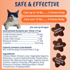 Made in USA, all-natural L-lysine cat treats with charitable support