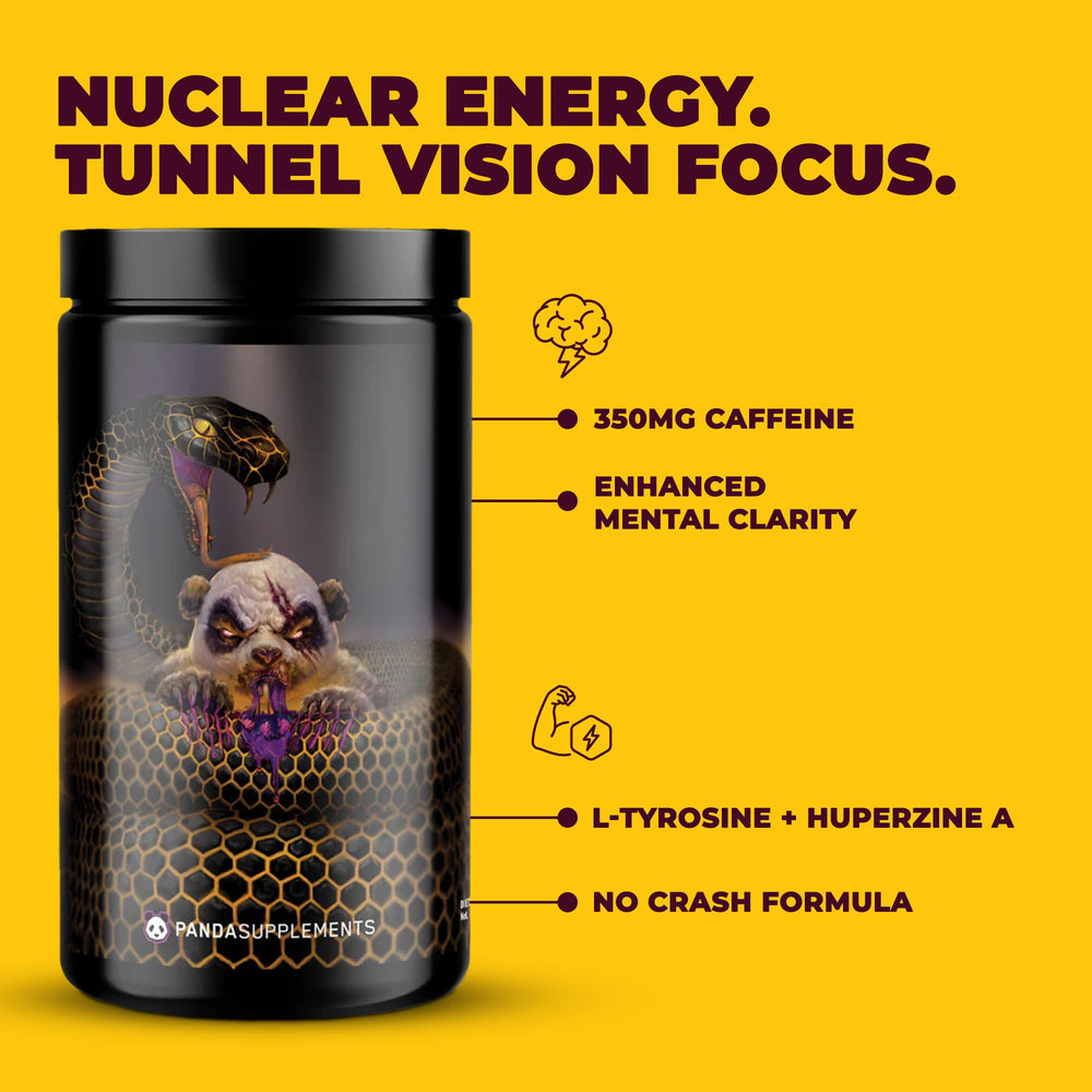 Pandamic jar open with scoop ready for mixing