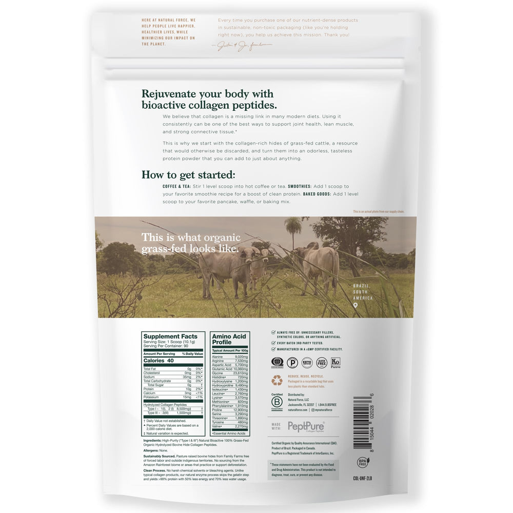 Unflavored collagen peptides powder 32oz