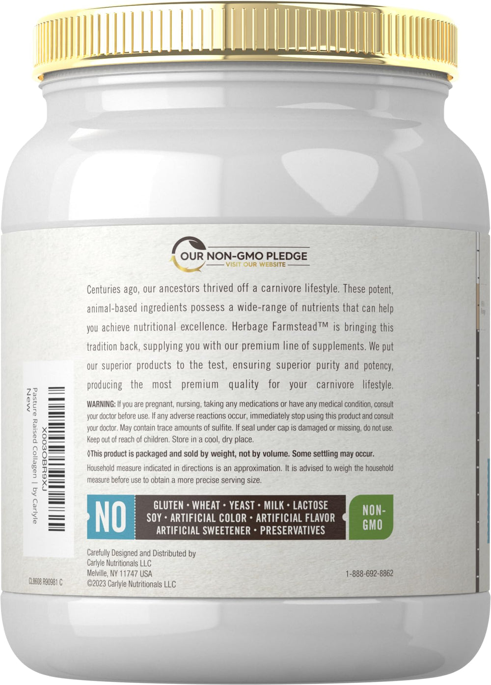 Unflavored collagen powder 20oz packaging