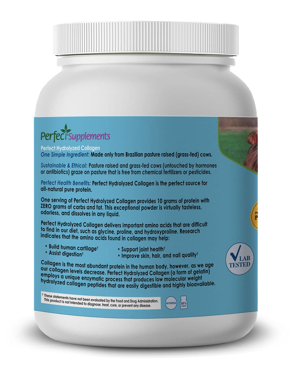 Collagen powder dissolving easily in hot or cold liquid