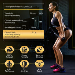 Unflavored creatine monohydrate powder being scooped