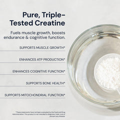 Unflavored creatine powder easily mixes into drinks