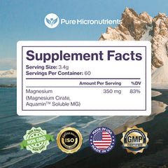 Unflavored magnesium powder being mixed into a drink