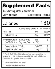 Odorless and tasteless unflavored MCT oil