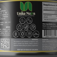 Serving size and ingredients of creatine monohydrate powder