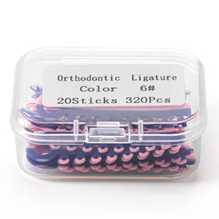 Color-contrast two-color orthodontic ligature ties for braces