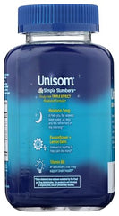 Unisom Simple Slumbers Melatonin Gummies Midnight Raspberry bottle side