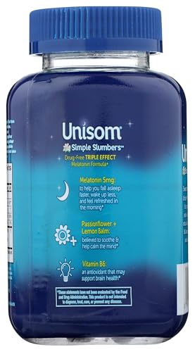 Unisom Simple Slumbers packaging for drug-free sleep aid gummies