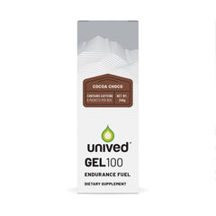 Close-up of Unived Gel 100 vegan energy gel packet