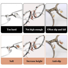 Nose pads compatible with metal, plastic, and acetate frames