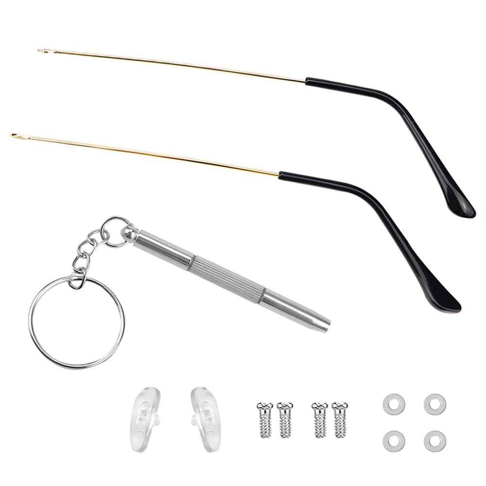 Gold universal metal eyeglasses arm replacement kit - front view