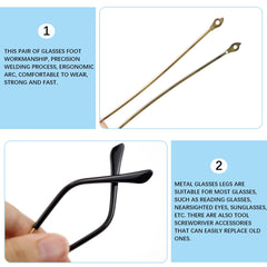 Sturdy metal eyeglass arm ready for installation