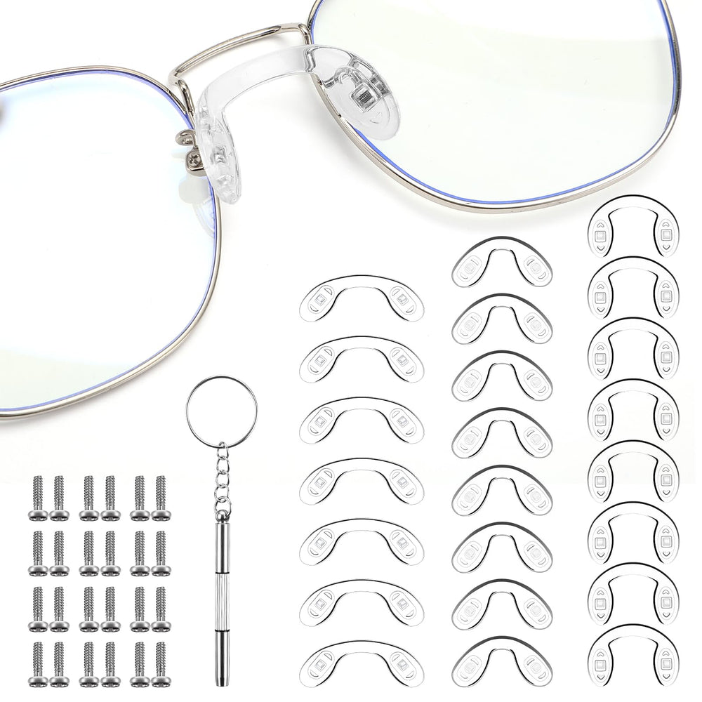 Universal screw-in nose pads compatible with most glasses and sunglasses