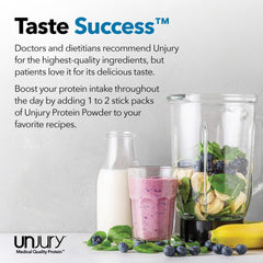 Unjury Variety powder in cup, versatile for beverages and recipes.