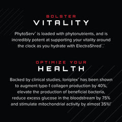 Unmatched Electrashred ingredients pack highlights PhytoServ phytonutrients boosting vitality.