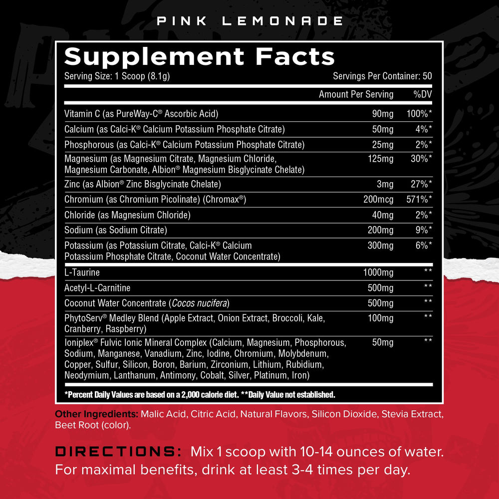 Unmatched Electrashred phyto-serv ingredients showcased for vitality support during workouts.