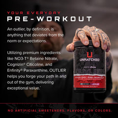 Unmatched Outlier betaine nitrate ingredient shown for potential nitric oxide support.