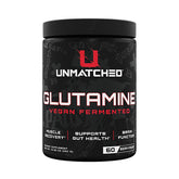 Front view of Unmatched Vegan Fermented Glutamine bottle (60 servings)