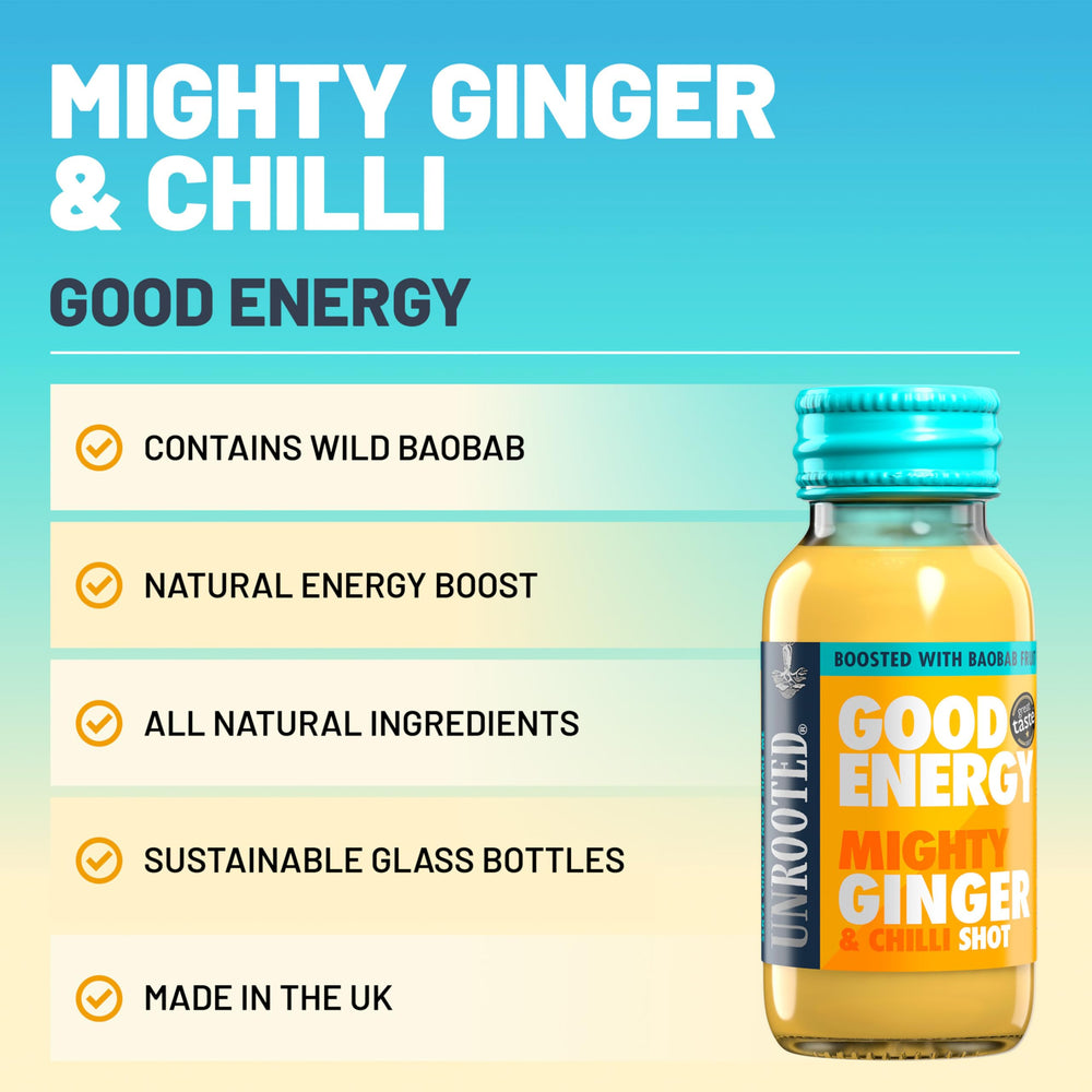 Founder’s note and brand story visual for UNROOTED energy shot