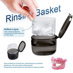 Sturdy compact denture case with smooth surface