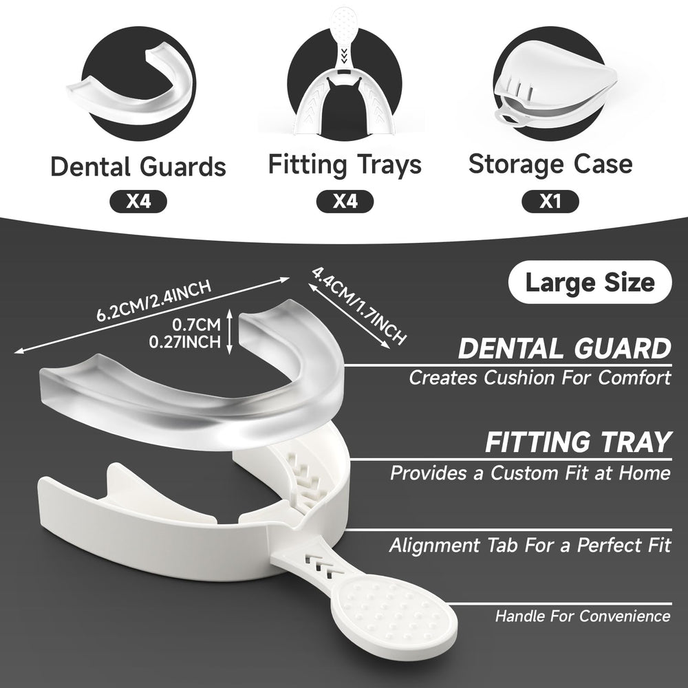 Mouth guard showing fitting tray and moldable material