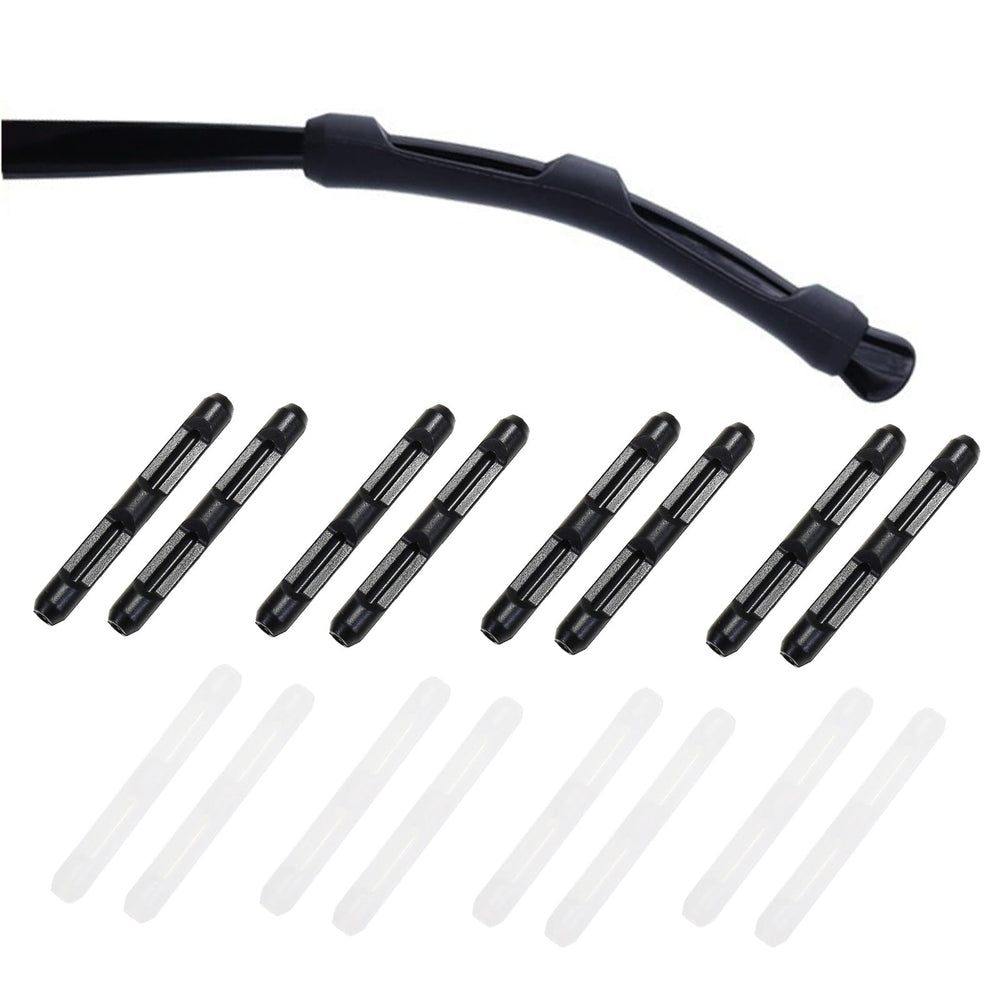 UPIONIC anti-slip glasses temple grips set in black and clear (8 pairs)