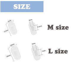 Anti-slip nose pads sized 9mm x 17mm for most glasses (M) with 13mm reference