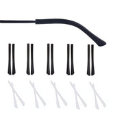 UPIONIC replacement glasses end tips on a thin metal temple (close-up)