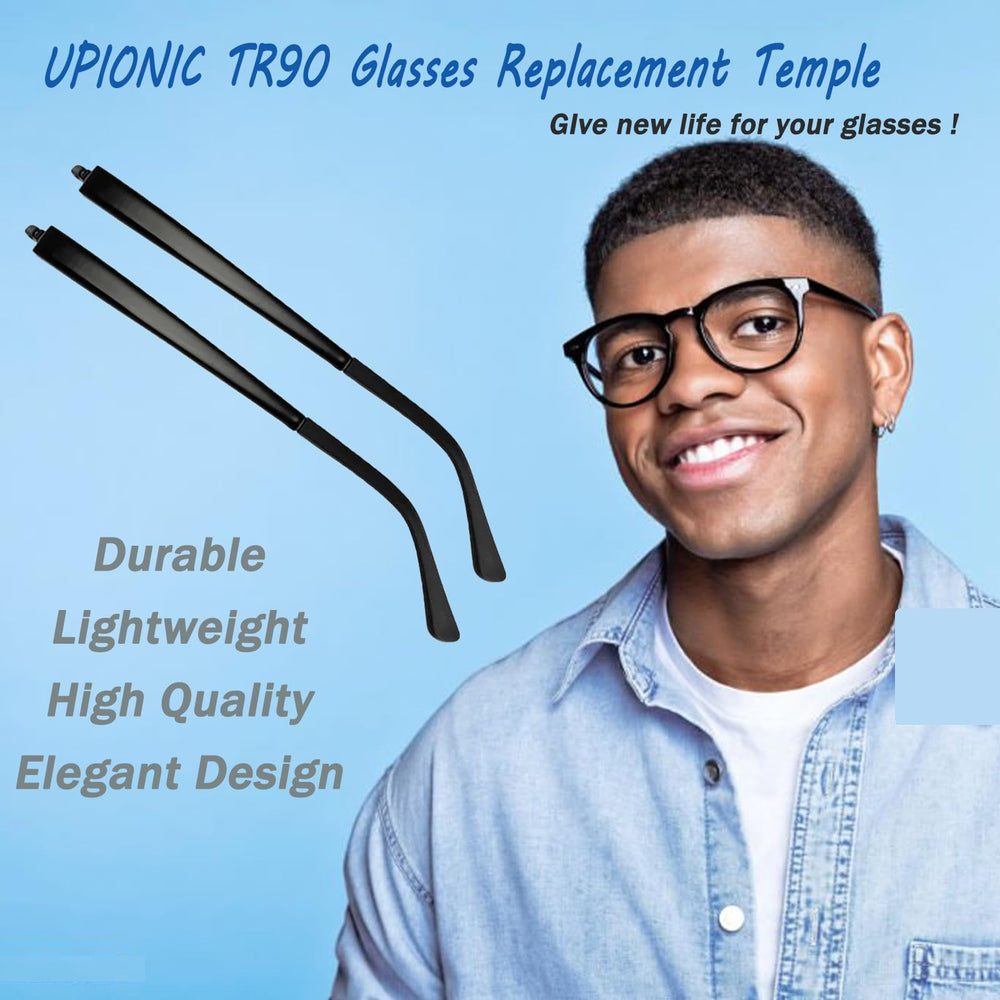 DIY eyewear repair kit contents: replacement temple arms, screws, screwdriver