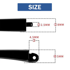 Matte black temple attached to glasses illustrating fit