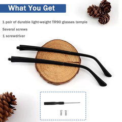 Overview of the replacement temple kit bringing new life to glasses