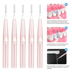 Interdental brush used for cleaning between braces and implants