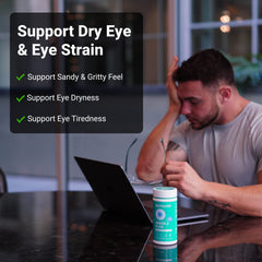 Supports eye strain and dry eye relief for computer and phone users