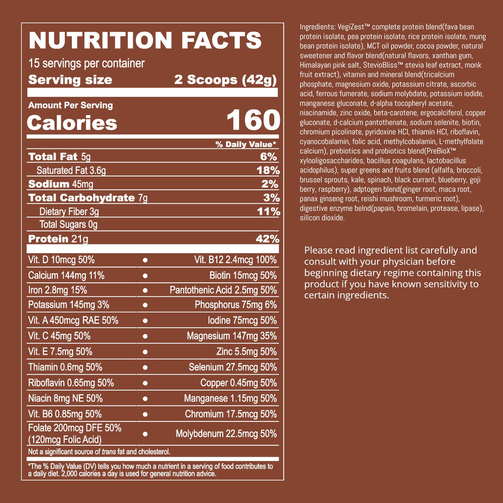 Low-carb plant-based protein powder serving