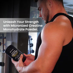 Container with UpNourish creatine powder