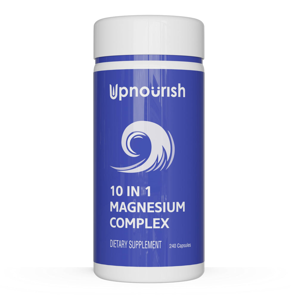 UpNourish Magnesium supplement bottle with 240 capsules