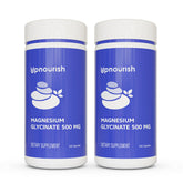 UpNourish Chelated Magnesium Glycinate 500mg value-pack bottle pair (2x480 capsules).